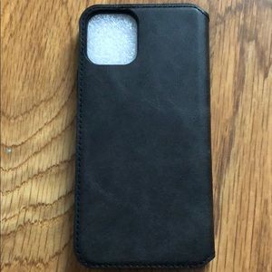 iPhone 11 Pro Black Leather Phone Case NWOT